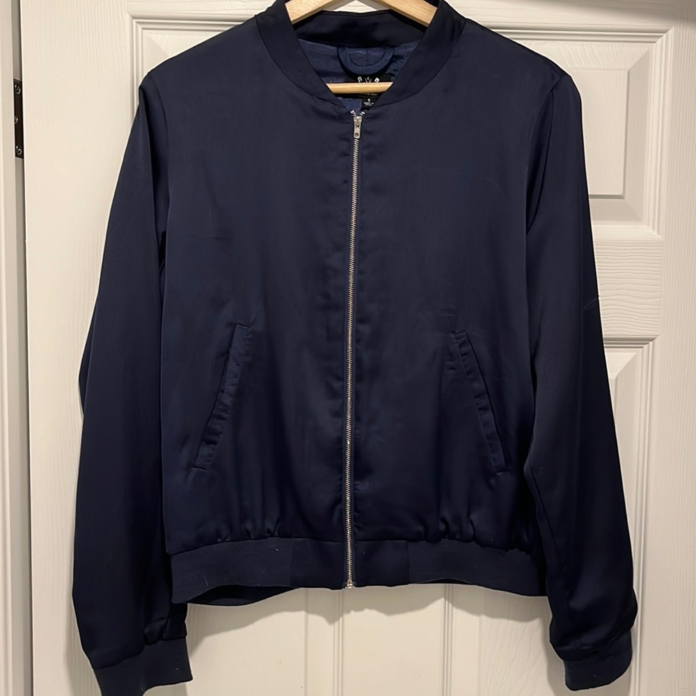 Blue bomber jacket